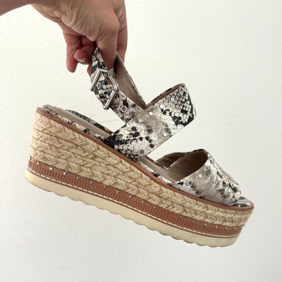 Vince Camuto Snakeskin Wedge Espadrille / Size 9 - Picture 1 of 4